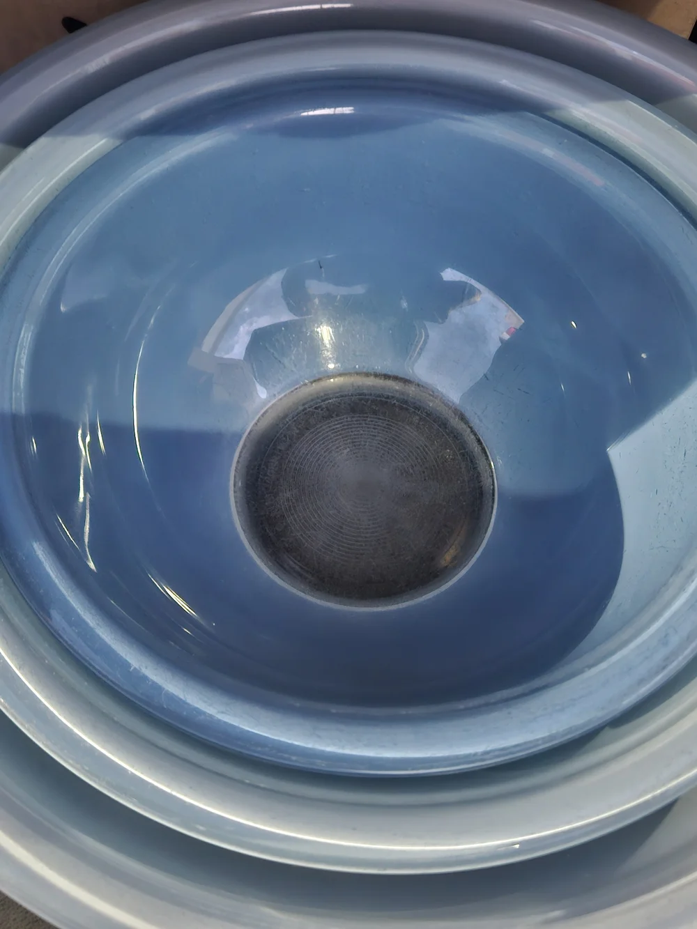 Pyrex Blue Glass Mixing Bowls Set